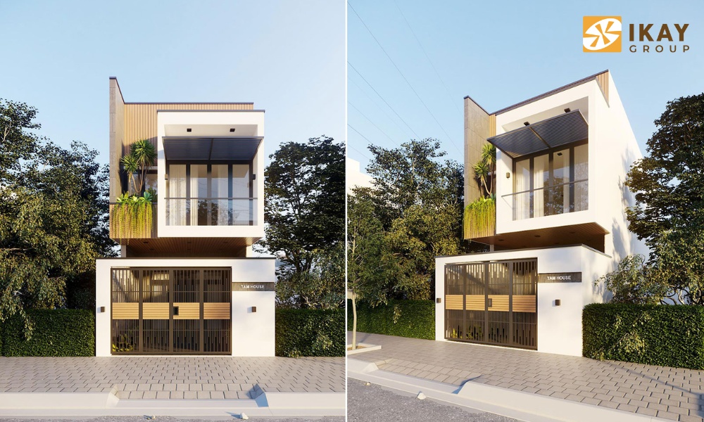 Thiết kế nhà phố 2 tầng hiện đại 5x25 ở Bình Phước M396