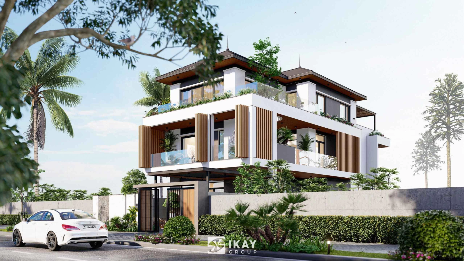 Dự án thiết kế kiến trúc nhà ở hiện đại 3 tầng cho Mr Sơn ở Thái Bình