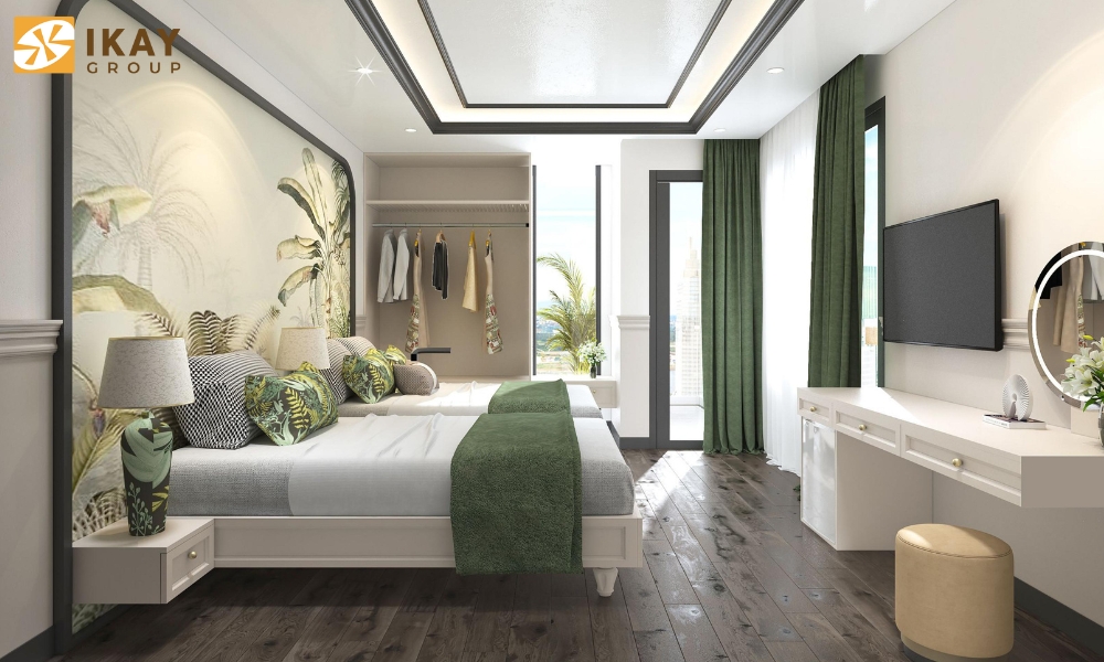 Bố trí nội thất 4 phòng ngủ trong công trình thiết kế nhà phố 4 tầng của Ms. Mận tại Quảng Nam