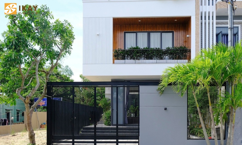 Nhà phố 2 tầng hiện đại, mái bằng cuốn hút ánh nhìn