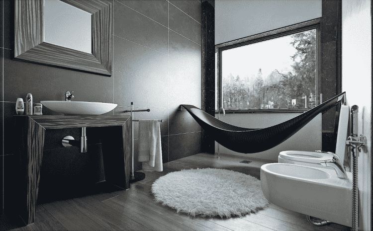 Phòng tắm gam màu xám hiện đại
