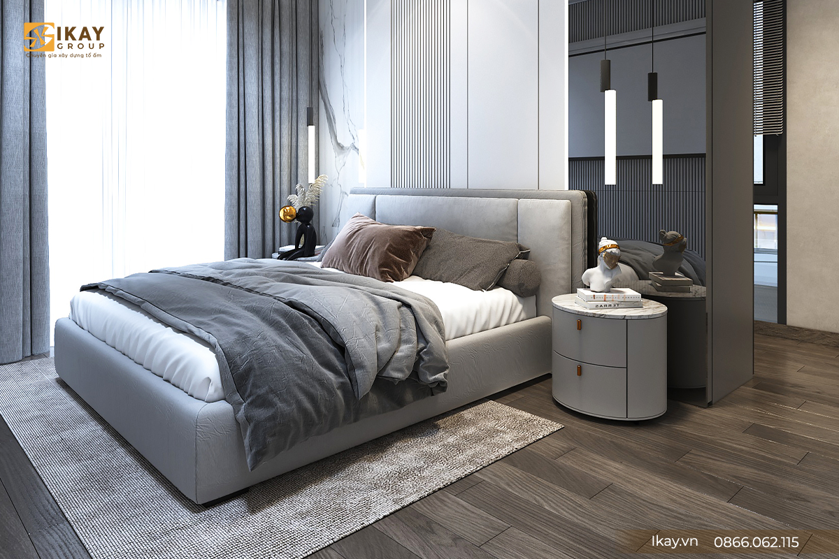 Nội thất phòng ngủ của anh Bình có thiết kế độc đáo, hiện đại  (Mã dự án: DA 23.23)