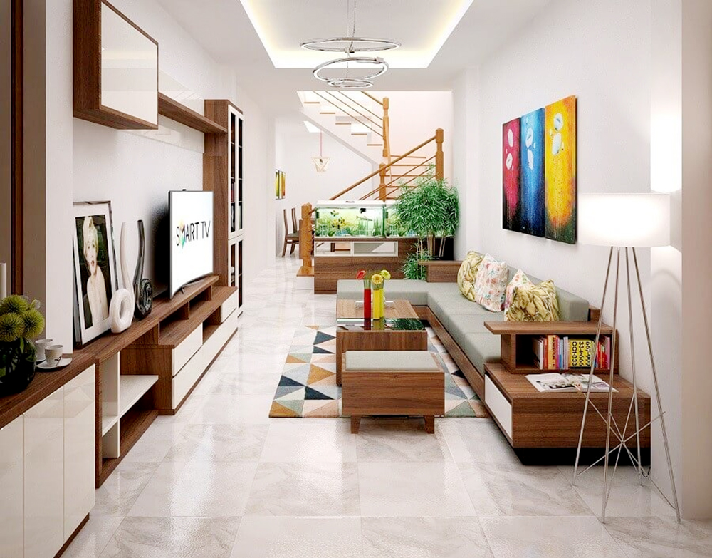 Mẫu thiết kế nội thất căn hộ chung cư 75m2 theo phong cách đơn giản