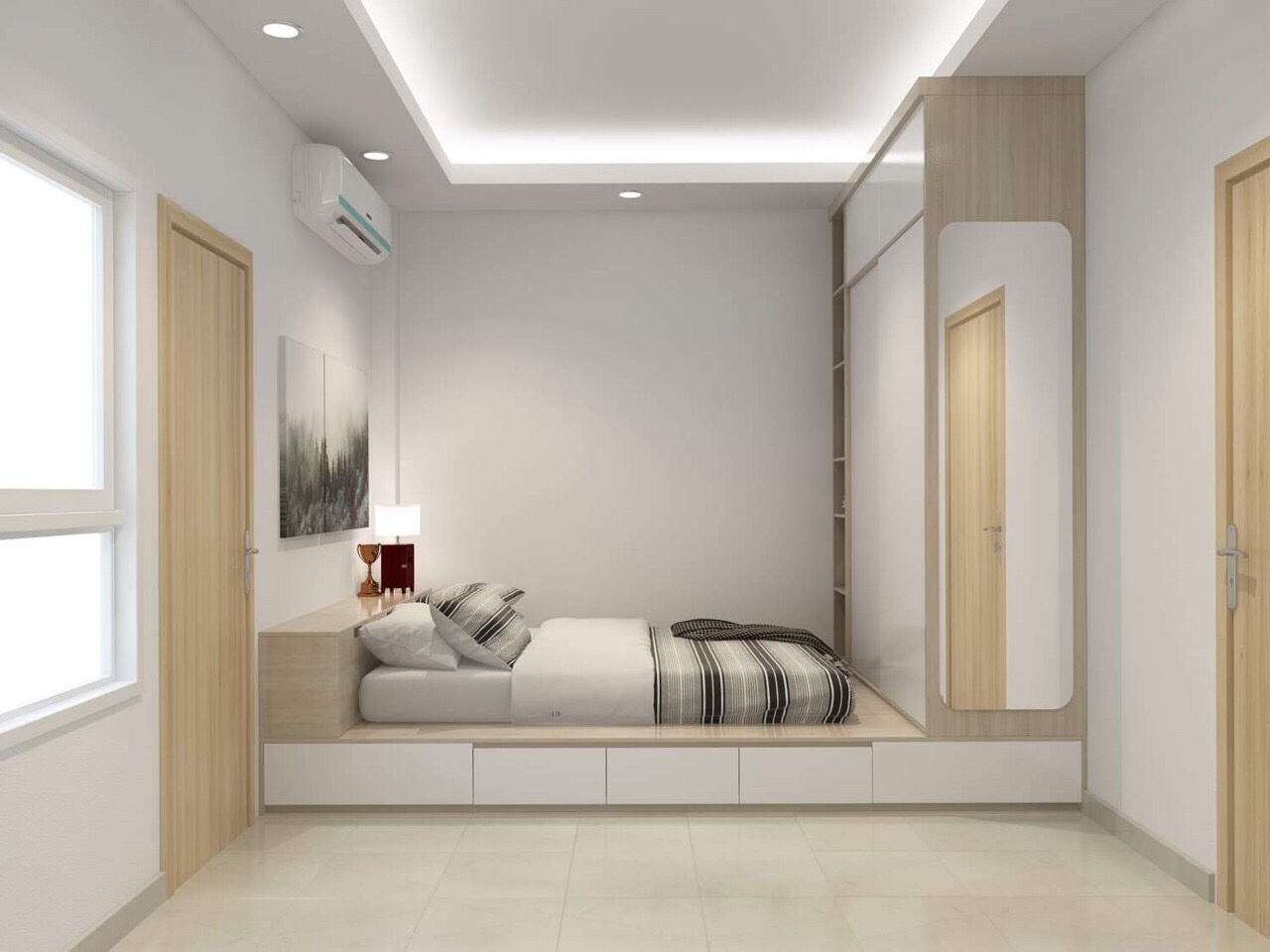 Phòng ngủ cho chung cư được thiết kế theo xu hướng tối giản